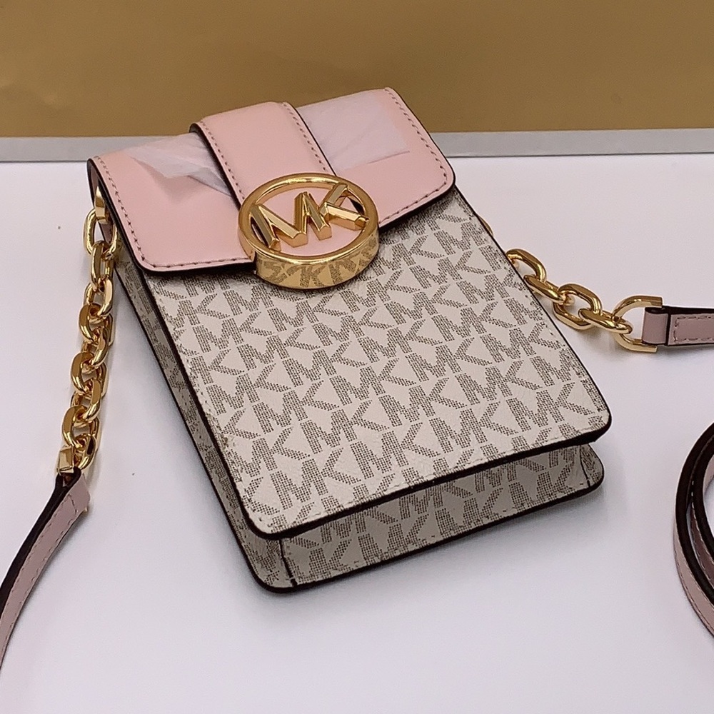 NWT MICHAEL KORS CARMEN SMALL NORTH SOUTH PHONE XBODY POWDER BLUSH MULTI - Picture 11 of 15
